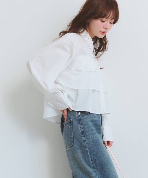 NOGLE（ノグル）の「【NOGLE/ノグル】ティアードフリルシャツ（シャツ/ブラウス・レディース・イエロー/ピンク/ホワイト/ブルー・FREE）」の12枚目の写真