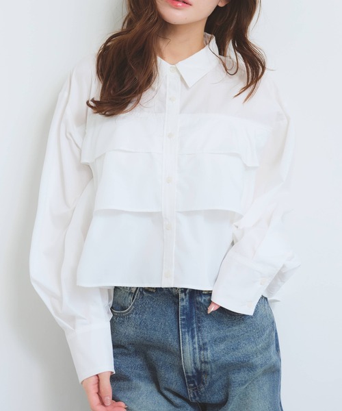 NOGLE（ノグル）の「【NOGLE/ノグル】ティアードフリルシャツ（シャツ/ブラウス・レディース・イエロー/ピンク/ホワイト/ブルー・FREE）」の13枚目の写真