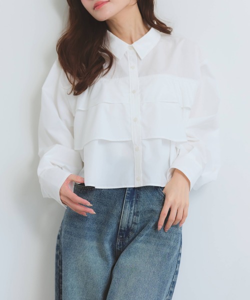 NOGLE（ノグル）の「【NOGLE/ノグル】ティアードフリルシャツ（シャツ/ブラウス・レディース・イエロー/ピンク/ホワイト/ブルー・FREE）」の14枚目の写真