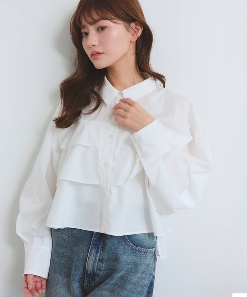 NOGLE（ノグル）の「【NOGLE/ノグル】ティアードフリルシャツ（シャツ/ブラウス・レディース・イエロー/ピンク/ホワイト/ブルー・FREE）」の11枚目の写真