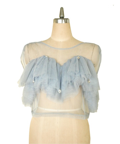 My shawty(マイシャウティー)の「drop bijou frill top(ドレス・レディース・ブルー/グレイッシュベージュ/ブラック・FREE)」の14枚目の写真