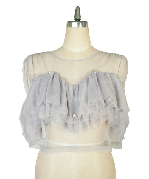 My shawty(マイシャウティー)の「drop bijou frill top(ドレス・レディース・ブルー/グレイッシュベージュ/ブラック・FREE)」の21枚目の写真