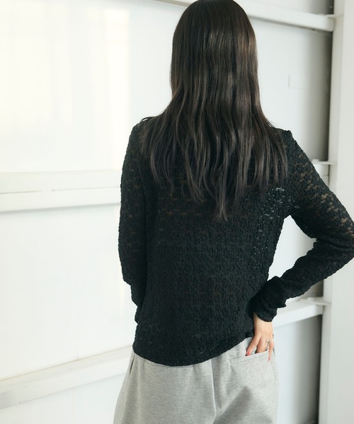 ELLEgirl(エルガール)の「花レースシャツ(シャツ/ブラウス・レディース・アイボリー/ブラック・FREE)」の20枚目の写真