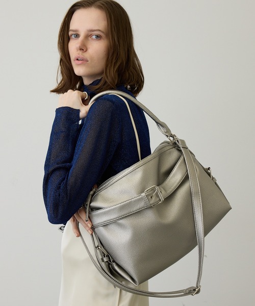 SEN TOKYO（セントーキョー）の「ベルトデザイン ミニハンドバッグ（ハンドバッグ・レディース・ホワイト/シルバー/ブラック・FREE）」の11枚目の写真