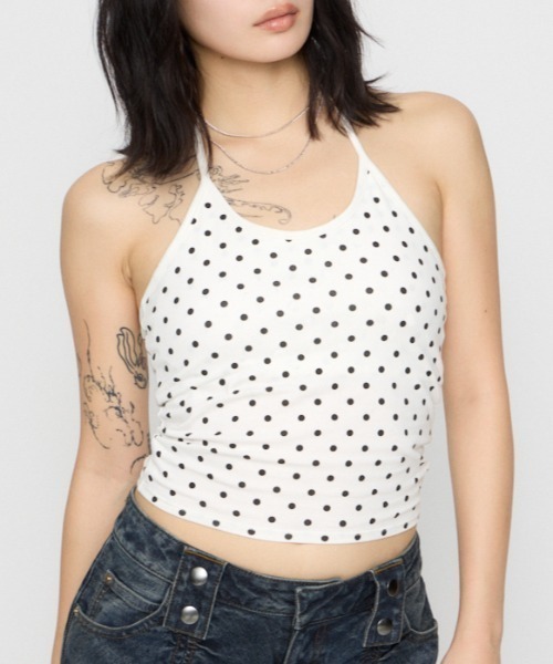 LAGUA GEM(ラグアジェム)の「HALTER NECK CUP キャミソール(キャミソール・レディース・ブラック/マルチ/グレー・FREE)」の3枚目の写真