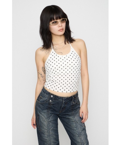 LAGUA GEM(ラグアジェム)の「HALTER NECK CUP キャミソール(キャミソール・レディース・ブラック/マルチ/グレー・FREE)」の11枚目の写真