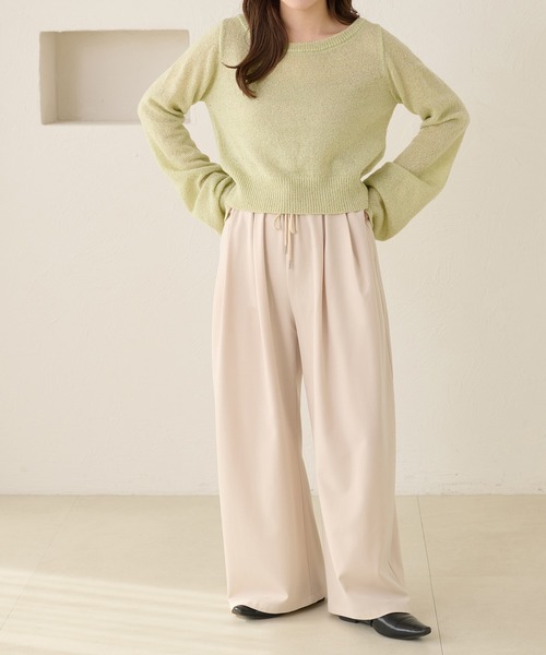 apres jour clair（アプレジュールクレア）の「【apres jour clair】スパンコールラメシアーニット（ニット/セーター・レディース・アイボリー/ピンクベージュ/ミント・フリー/X-LARGE）」の4枚目の写真