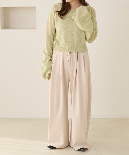 apres jour clair（アプレジュールクレア）の「【apres jour clair】スパンコールラメシアーニット（ニット/セーター・レディース・アイボリー/ピンクベージュ/ミント・フリー/X-LARGE）」の5枚目の写真