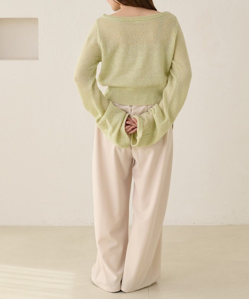 apres jour clair（アプレジュールクレア）の「【apres jour clair】スパンコールラメシアーニット（ニット/セーター・レディース・アイボリー/ピンクベージュ/ミント・フリー/X-LARGE）」の7枚目の写真