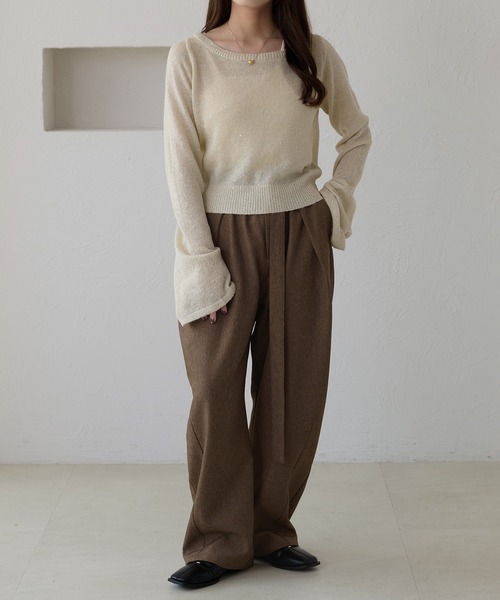 apres jour clair（アプレジュールクレア）の「【apres jour clair】スパンコールラメシアーニット（ニット/セーター・レディース・アイボリー/ピンクベージュ/ミント・フリー/X-LARGE）」の19枚目の写真