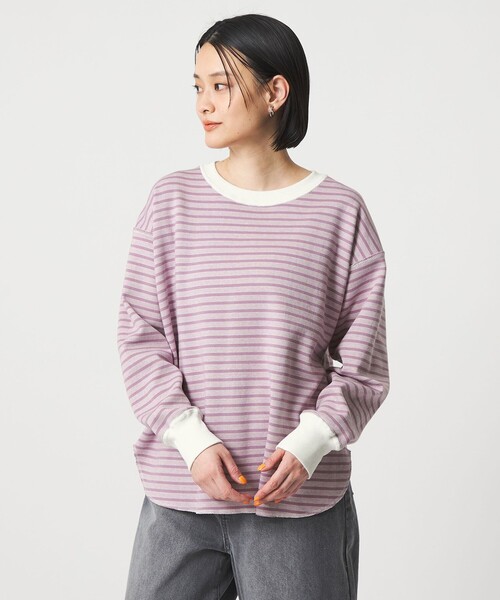 A DAY IN THE LIFE UNITED ARROWS（アデイインザライフユナイテッドアローズ）の「ボーダー リバーシブル カットソー ＜A DAY IN THE LIFE＞（Tシャツ/カットソー・レディース・ライトピンク/ブラック/その他1・FREE）」の5枚目の写真