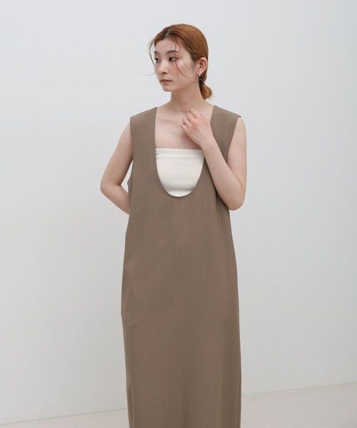select MOCA（セレクトモカ）の「バックスリットUネックロングワンピース（ワンピース・レディース・ブラック/オフホワイト/ブラウン・FREE）」の20枚目の写真