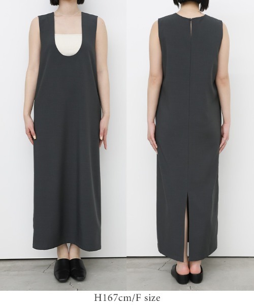 select MOCA（セレクトモカ）の「バックスリットUネックロングワンピース（ワンピース・レディース・ブラック/オフホワイト/ブラウン・FREE）」の8枚目の写真