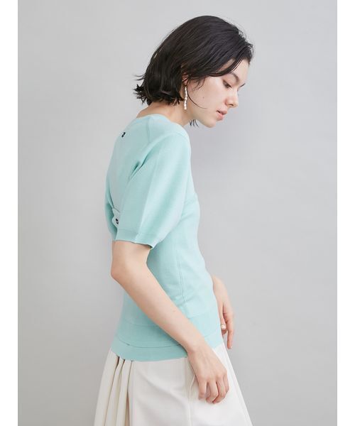 Mila Owen(ミラオーウェン)の「コットンブレンドニットチューブトップ(チューブトップ・レディース・ライトベージュ/チャコールグレー/ミント・F)」の8枚目の写真