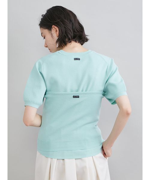 Mila Owen(ミラオーウェン)の「コットンブレンドニットチューブトップ(チューブトップ・レディース・ライトベージュ/チャコールグレー/ミント・F)」の9枚目の写真