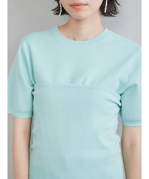 Mila Owen(ミラオーウェン)の「コットンブレンドニットチューブトップ(チューブトップ・レディース・ライトベージュ/チャコールグレー/ミント・F)」の10枚目の写真