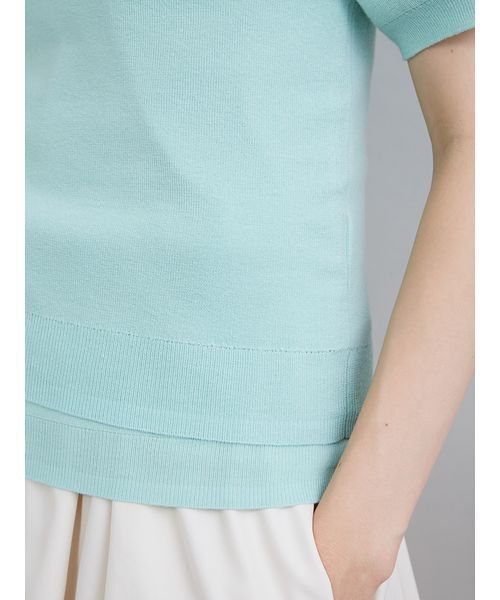 Mila Owen(ミラオーウェン)の「コットンブレンドニットチューブトップ(チューブトップ・レディース・ライトベージュ/チャコールグレー/ミント・F)」の11枚目の写真