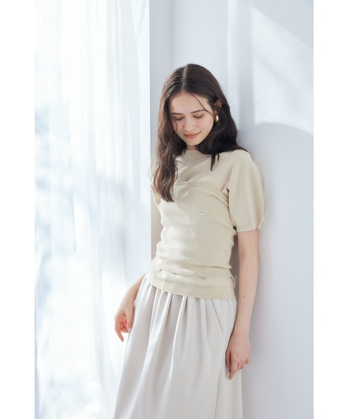 Mila Owen(ミラオーウェン)の「コットンブレンドニットチューブトップ(チューブトップ・レディース・ライトベージュ/チャコールグレー/ミント・F)」の16枚目の写真