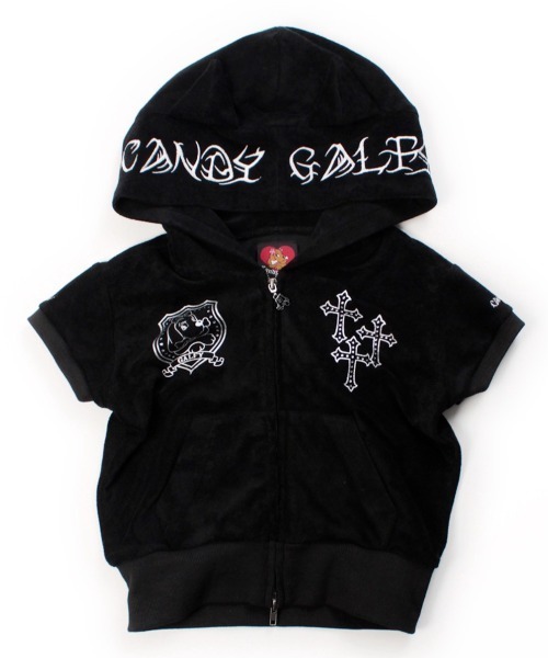 GALFY(ガルフィー)の「【GALFY】VIVI★GALパーカー / 【ガルフィー】猫耳ギャル半袖ジップパーカー(パーカー・レディース・ブラック/ピンク・ONE SIZE)」の9枚目の写真