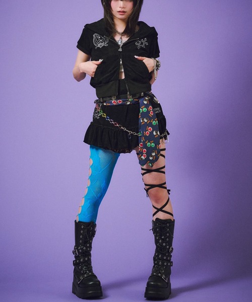 GALFY(ガルフィー)の「【GALFY】VIVI★GALパーカー / 【ガルフィー】猫耳ギャル半袖ジップパーカー(パーカー・レディース・ブラック/ピンク・ONE SIZE)」の8枚目の写真