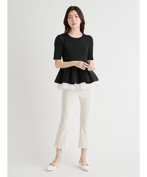 CELFORD(セルフォード)の「【洗える】ペプラムドッキングニットプルオーバー(ニット/セーター・レディース・ミント/ホワイト/その他/ブラック・F)」の17枚目の写真