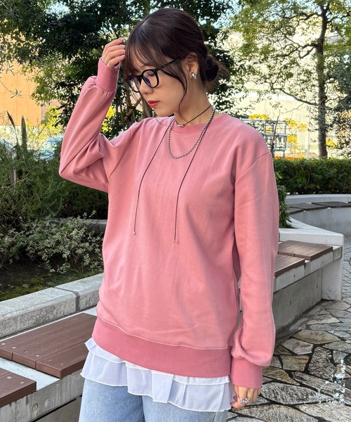 ISOOK(アイスー)の「【ISOOK / アイスー】オーバーサイズクルーネックスウェット / 春服 春トップス プルオーバー トレーナー ビッグシルエット ルーズ 無地 長袖 黒 ブラック グレー ピンク ZOZOTOWN限定(スウェット・レディース・ブラック/ピンク/グレー・FREE)」の18枚目の写真