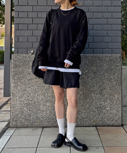 ISOOK(アイスー)の「【ISOOK / アイスー】オーバーサイズクルーネックスウェット / 春服 春トップス プルオーバー トレーナー ビッグシルエット ルーズ 無地 長袖 黒 ブラック グレー ピンク ZOZOTOWN限定(スウェット・レディース・ブラック/ピンク/グレー・FREE)」の11枚目の写真