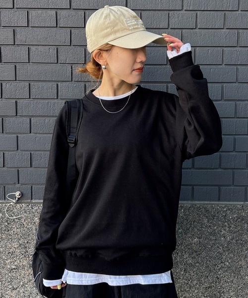 ISOOK(アイスー)の「【ISOOK / アイスー】オーバーサイズクルーネックスウェット / 春服 春トップス プルオーバー トレーナー ビッグシルエット ルーズ 無地 長袖 黒 ブラック グレー ピンク ZOZOTOWN限定(スウェット・レディース・ブラック/ピンク/グレー・FREE)」の8枚目の写真