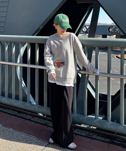 ISOOK(アイスー)の「【ISOOK / アイスー】オーバーサイズクルーネックスウェット / 春服 春トップス プルオーバー トレーナー ビッグシルエット ルーズ 無地 長袖 黒 ブラック グレー ピンク ZOZOTOWN限定(スウェット・レディース・ブラック/ピンク/グレー・FREE)」の16枚目の写真