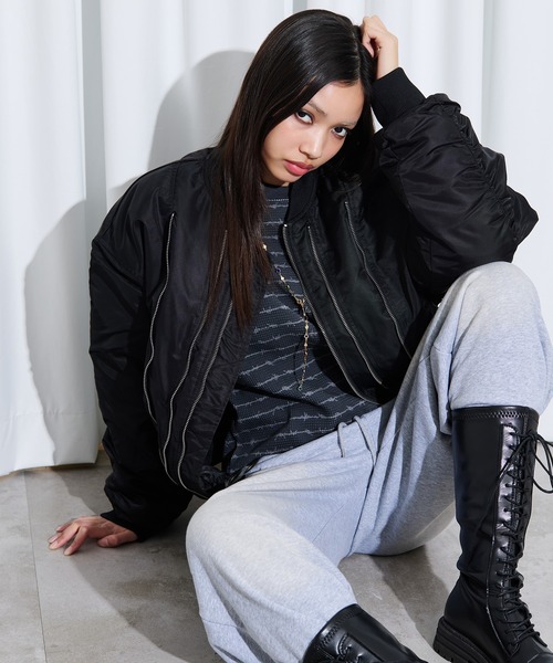 FTW（エフティダブリュー）の「ZIP DESIGN MA1（MA-1・レディース・カーキ/ブラック・SMALL/LARGE/MEDIUM）」の21枚目の写真