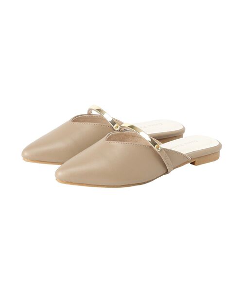 Green　Parks（グリーンパークス）の「Vカットメタルパーツミュール（その他シューズ・レディース・ブラック/ベージュ・S/L/M）」の2枚目の写真