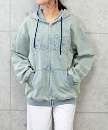 FUN（ファン）の「デニムロゴブルゾン（デニムジャケット）」