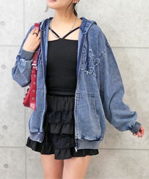 FUN（ファン）の「デニムロゴブルゾン（デニムジャケット）」