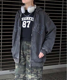 FUN（ファン）の「デニムロゴブルゾン（デニムジャケット）」