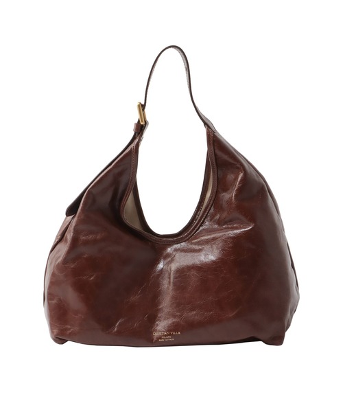 CHRISTIAN VILLA（クリスチャンヴィラ）の「CHRISTIAN VILLA / gloss leather top handle bag(グロスレザートップハンドルバッグ)（ショルダーバッグ・レディース・ブラウン・FREE）」の3枚目の写真