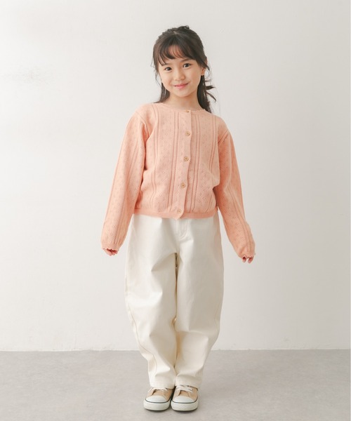 URBAN RESEARCH DOORS（アーバンリサーチドアーズ）の「透かし編みカーディガン(KIDS)（カーディガン/ボレロ・キッズ・ピンク系その他/アイボリー・120/135）」の7枚目の写真