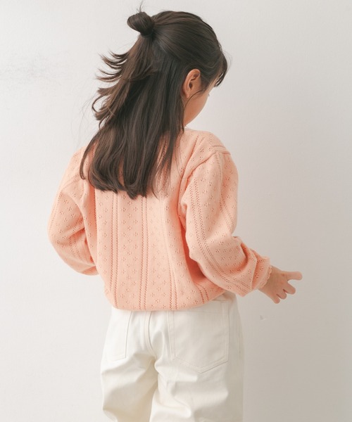URBAN RESEARCH DOORS（アーバンリサーチドアーズ）の「透かし編みカーディガン(KIDS)（カーディガン/ボレロ・キッズ・ピンク系その他/アイボリー・120/135）」の12枚目の写真
