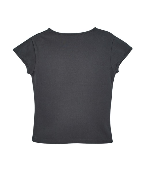 X-girl(エックスガール)の「STENCIL LOGO S/S BABY TEE(Tシャツ/カットソー・レディース・ホワイト/レッド/チャコール・S/M)」の8枚目の写真