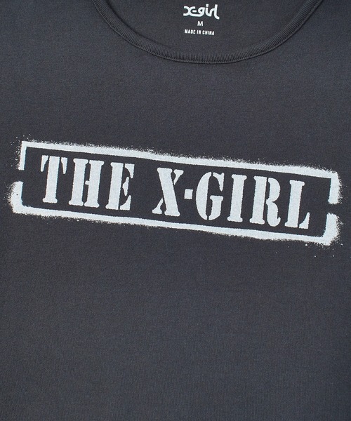 X-girl(エックスガール)の「STENCIL LOGO S/S BABY TEE(Tシャツ/カットソー・レディース・ホワイト/レッド/チャコール・S/M)」の10枚目の写真