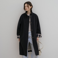 セール】Collarless Cocoon Coat（ステンカラーコート）｜anuke