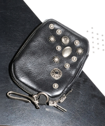 GLACK（グラック）の「GB013 イレギュラーコンチョポーチ (ブラック)（札入れ/マネークリップ）」