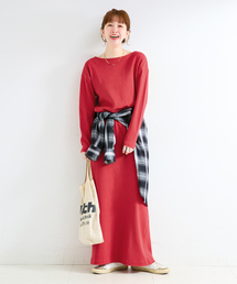 Simplicite（サンプリシテ）の「《2点セット》ウォッシャブル / ワッフルボーダーSETUP（ワンピース）」