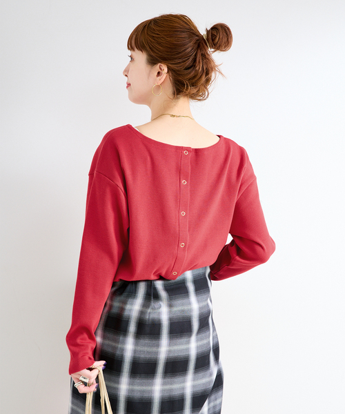 B.C STOCK(ベーセーストック)の「《2点セット》ウォッシャブル / ワッフルボーダーSETUP(ワンピース・レディース・ブラック/ベージュ/レッド・FREE)」の6枚目の写真