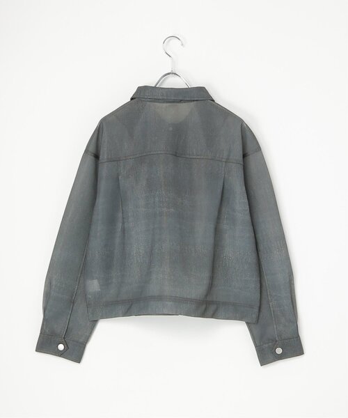 VENCEEXCHANGE(ヴァンスエクスチェンジ)の「シアーダンボールデニムプリントGジャン(デニムジャケット・レディース・ネイビー/ブルー・FREE)」の4枚目の写真