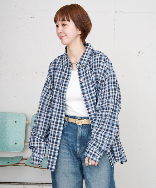 B.C STOCK(ベーセーストック)の「【ZOZO限定】ウォッシャブル / パターンシャツ(シャツ/ブラウス・レディース・ブラウン/ネイビー/イエロー・FREE)」の1枚目の写真