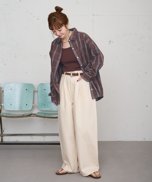 B.C STOCK(ベーセーストック)の「【ZOZO限定】ウォッシャブル / パターンシャツ(シャツ/ブラウス・レディース・ブラウン/ネイビー/イエロー・FREE)」の6枚目の写真