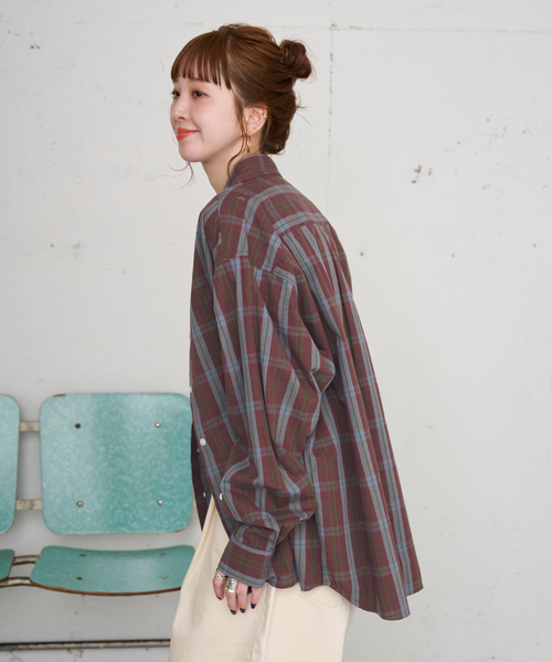 B.C STOCK(ベーセーストック)の「【ZOZO限定】ウォッシャブル / パターンシャツ(シャツ/ブラウス・レディース・ブラウン/ネイビー/イエロー・FREE)」の11枚目の写真