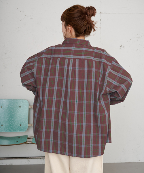 B.C STOCK(ベーセーストック)の「【ZOZO限定】ウォッシャブル / パターンシャツ(シャツ/ブラウス・レディース・ブラウン/ネイビー/イエロー・FREE)」の12枚目の写真