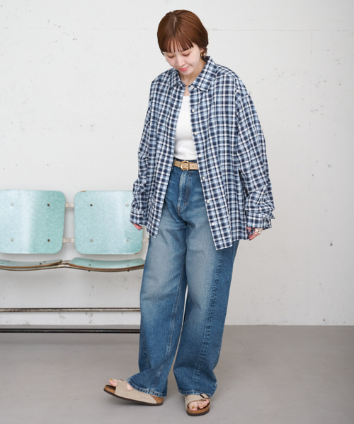 B.C STOCK(ベーセーストック)の「【ZOZO限定】ウォッシャブル / パターンシャツ(シャツ/ブラウス・レディース・ブラウン/ネイビー/イエロー・FREE)」の15枚目の写真