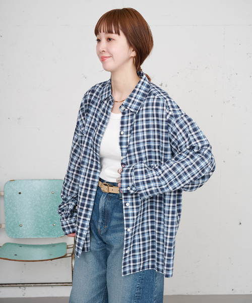 B.C STOCK(ベーセーストック)の「【ZOZO限定】ウォッシャブル / パターンシャツ(シャツ/ブラウス・レディース・ブラウン/ネイビー/イエロー・FREE)」の19枚目の写真